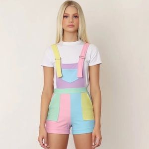 NWT Limited! Blackmilk Paint by Number Short Overalls Medium